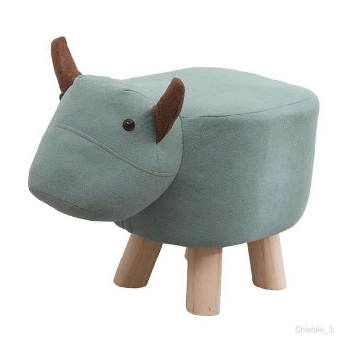 Repose-Pieds Éléphant En Cuir Écologique - Tabouret Animal Créatif Bleu 22x30x28 Cm, Confortable Et Antidérapant