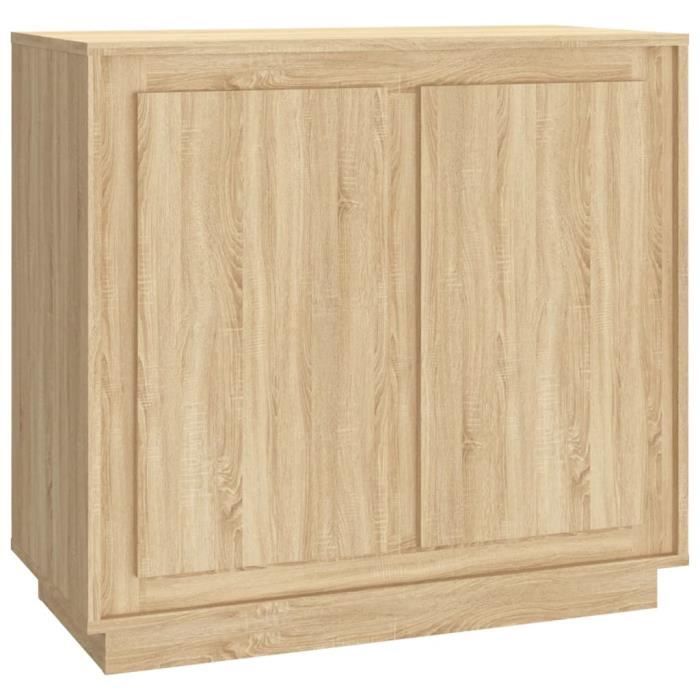 Buffet bas - [MARQUE] - Chêne Sonoma - 2 portes - Style classique - 80x34x75 cm
