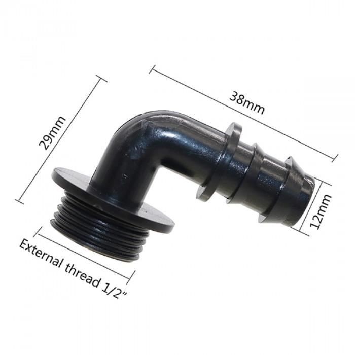 1//2 Tuyau Coude Connecteur Jardin micro irrigation Water 90 degrés 20pcs