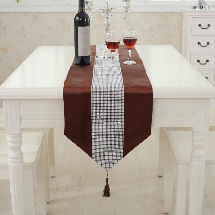 Chemin De Table Moderne Flanelle Avec Des Strass Mariage Coureurs