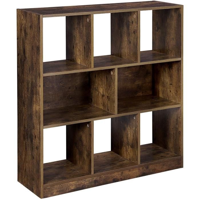 Bibliothèque étagère meuble de rangement avec compartiments ouverts pour salon chambre bureau cloison séparateur 97 5