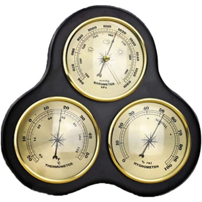 Horloge Baromètre Vintage En Métal Doré - Station Météo Murale, Pas De Piles, Décoration Maison Bureau