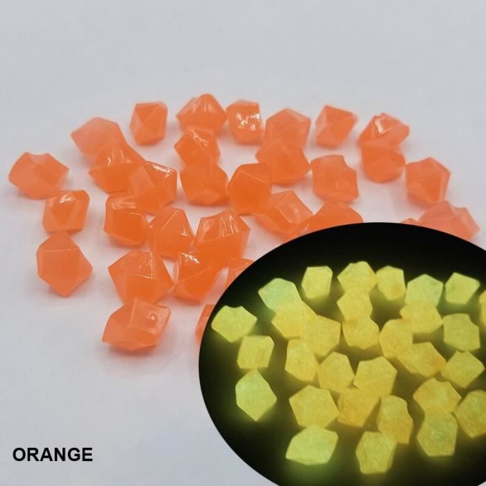 (Orange)Pierres lumineuses qui brillent dans la nuit, 300 pièces/paquet, galets de jardin, pour allées, chemin, Patio, décoration de