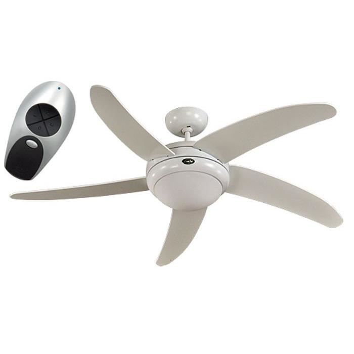 Ventilateur De Plafond Design Silencieux 132 Cm Laque Blanc Pales Blanches Avec Lampe Casafan Elica Bn Ah Achat Vente Ventilateur De Plafond Cdiscount