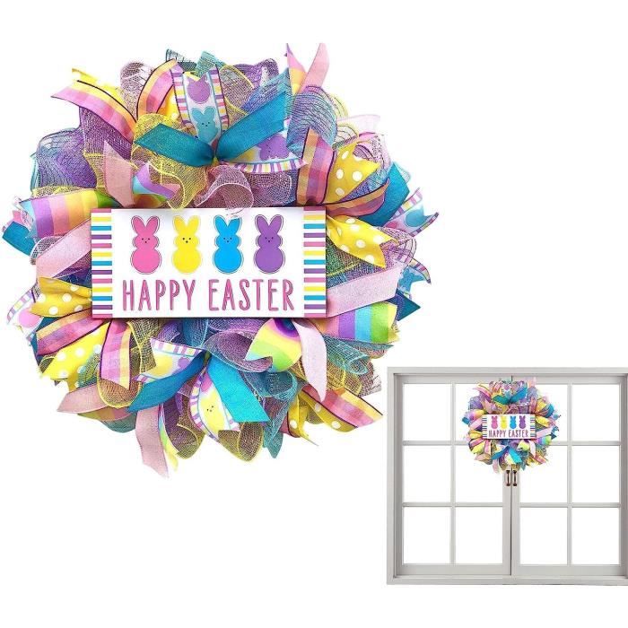 Décor de fenêtre Pâques : couronne de décoration pour Pâques