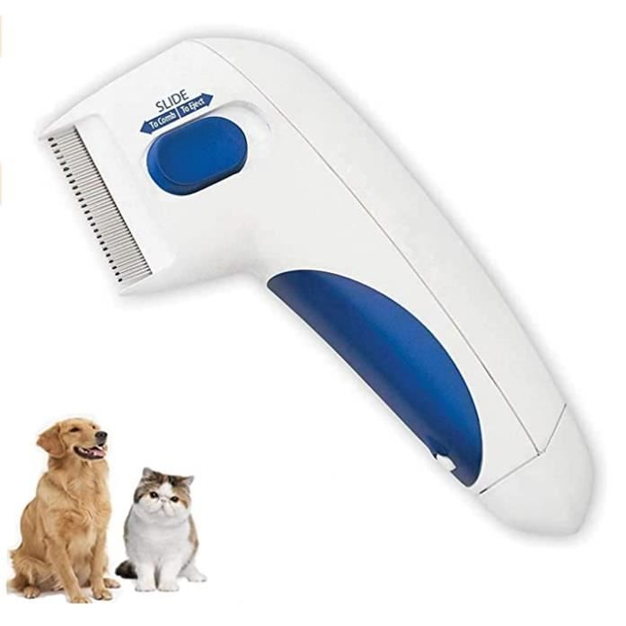Peigne électrique anti-puces pour animaux de compagnie peigne électrique pour chiens et chats pour enlever les puces et les tiques.