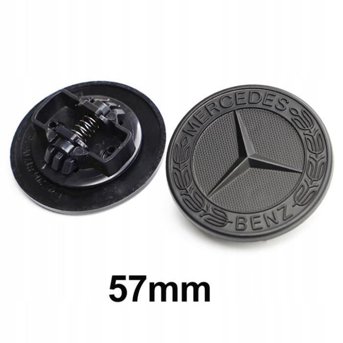 Insigne emblème avant de capot 57mm noir mat Mercedes Benz logo