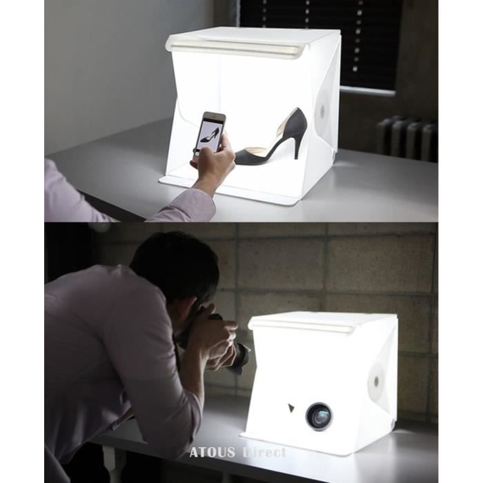 Boîte à lumière pliante LED portable Kit de petite photo studio pour