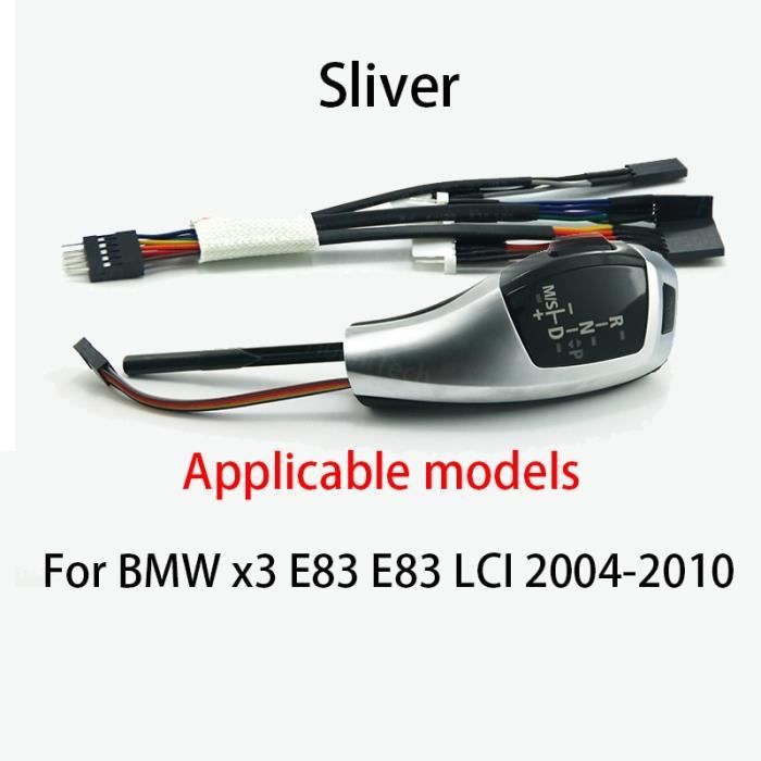 E83 - Pommeau de levier de vitesse argenté, pour BMW 1 2 X1 X3 X5