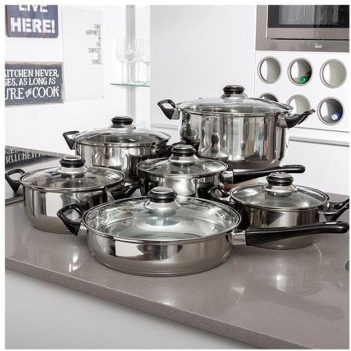 Batterie de Cuisine Inox (12 pièces) - Achat / Vente ...