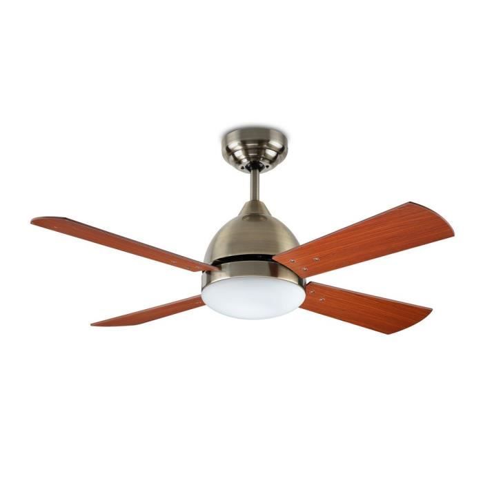Ventilateur de Plafond - Forlight - Borneo - E27 - Teck Patiné - Opale Patine - Forlight