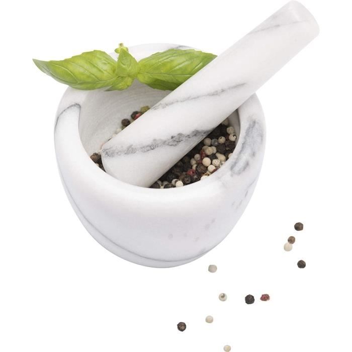 Mortier Et Pilon En Marbre Noir - Ustensile Cuisine Ancien - Occasion