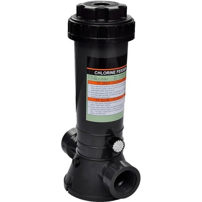 Doseur automatique à chlore pour piscine VIDAXL - Valve rotative - Noir - Pompe à sable