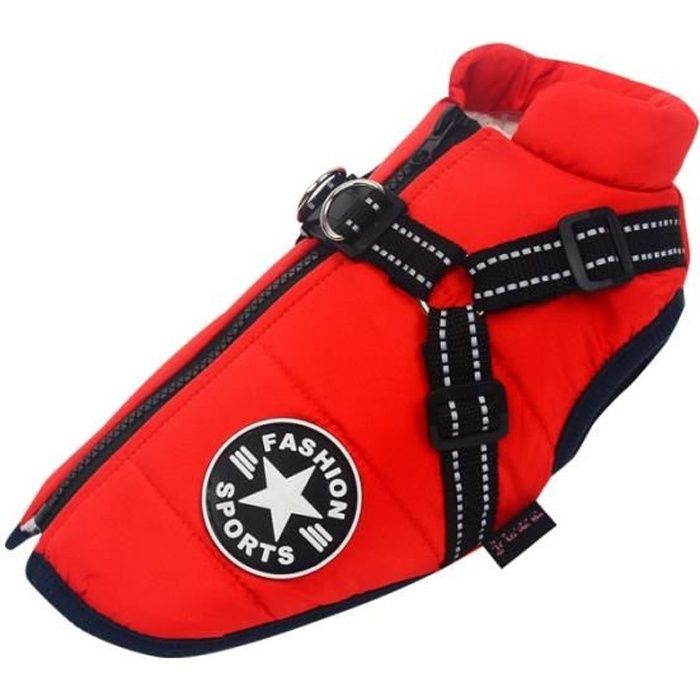 Manteau,Grand chien harnais pour animaux de compagnie manteau hiver chaud veste chien v??tements 