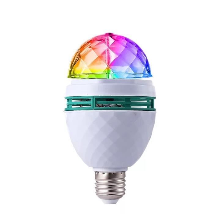 Lampes de scène,Ampoule LED Disco E27 3W RGB colorée à Autorotation