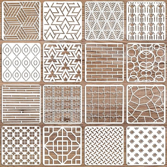 Ootsr 16 Pieces Pochoir De Peinture En Plastique Pochoir Peinture Murale Pochoir Pour Enfant Peinture Sur Bois Meuble Fene 46 Cdiscount Jeux Jouets