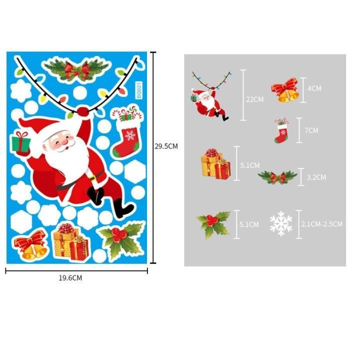 Autocollants Muraux Du Père Noël, Autocollant Mural De Noël 3D