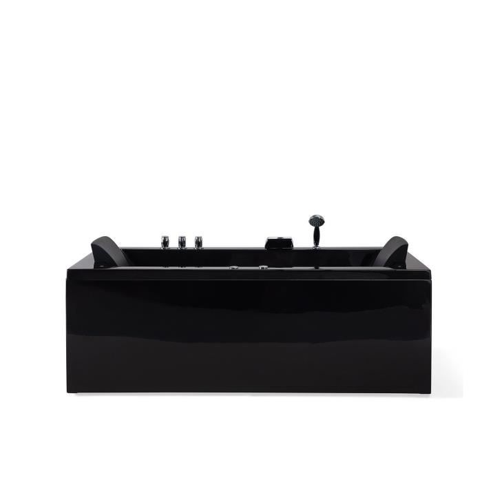 Baignoire baln&eacute;o angle droit noire 183 x 90 cm varadero 100945