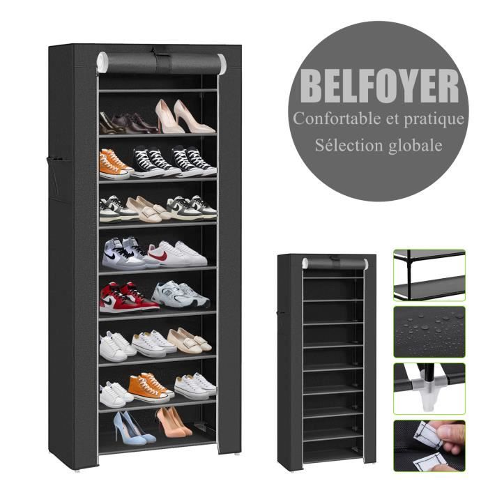 Étagères à Chaussures à 5 Niveaux Lot De 2 Porte-chaussures 45 X 30 X 89 5 Cm En Metal Empilable Peu Encombrant Rangemen 97511364
