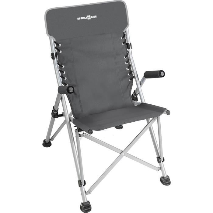 M L Camping Brunner beinauflage Uni à Chaise Pliante Chaise de camping aravel 3d Black S