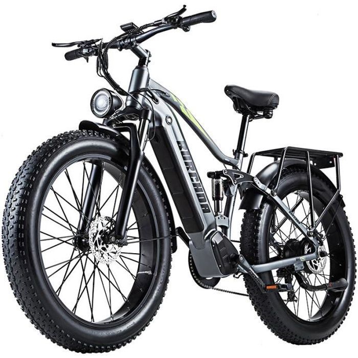 Vélo électrique BURCHDA RX80 - Batterie Lithium 48V 17.5Ah - 26 pouces - 4.0 gros pneu - VTT adulte