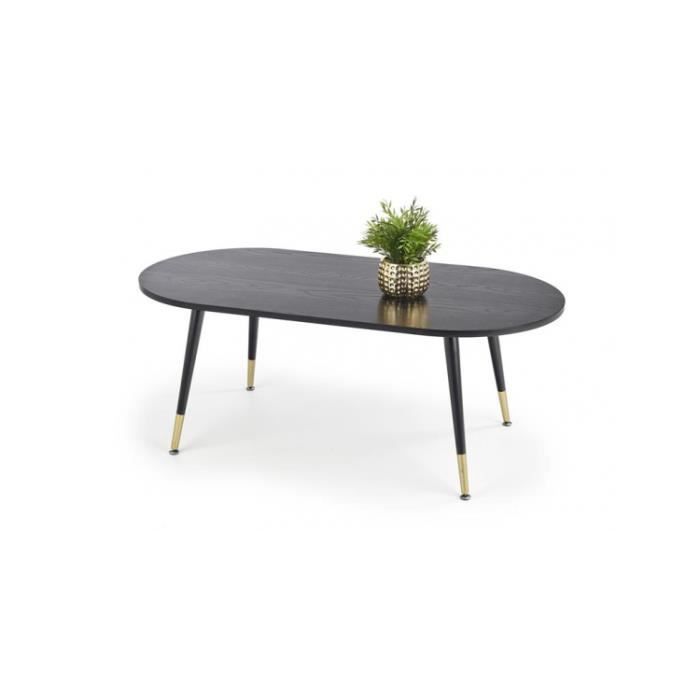 table basse 120 cm x 60 cm x 47 cm - noir/or