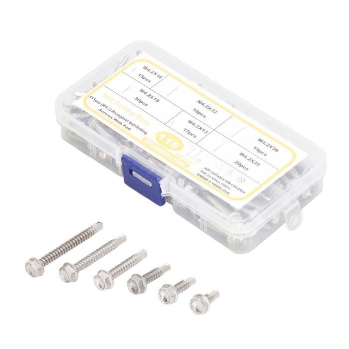 Vis à Tôle Trapézoïdale 4.8mm - Tailles 25, 35, 55, 70, 80, 100mm - Perçage Facile Pour Métal Et Tôle