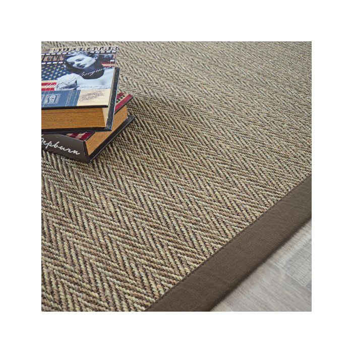 Tapis Sisal Nairobi Chevron Ganse Coton Marron 160 X 230 Cm Achat Vente Tapis Cdiscount