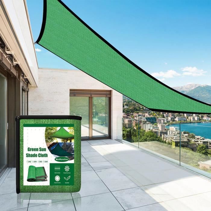 TOILES Toile D'ombrage Argent Tissu de Protection Solaire avec Œillets