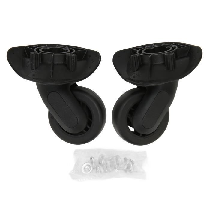 2 Roulettes De Remplacement Pour Valise - Roues Pivotantes Universelles En PVC Noir Avec Vis