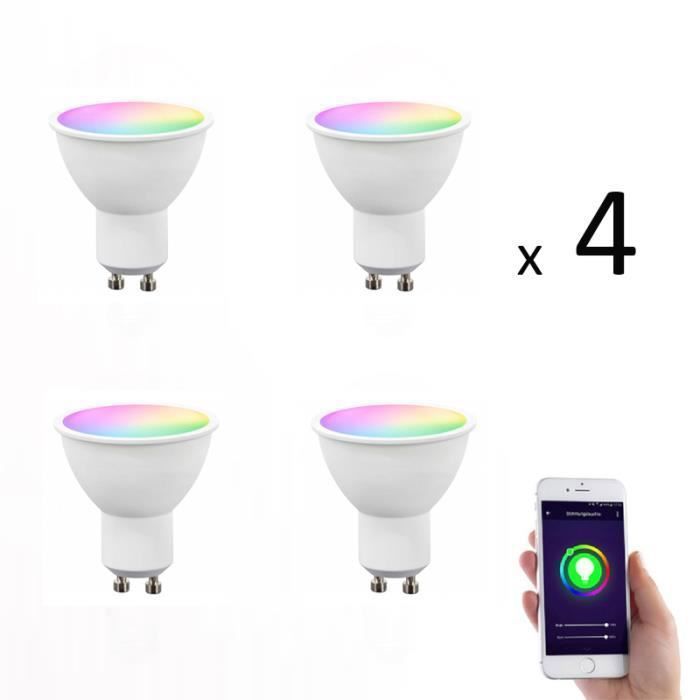 Lampe Led Ampoule Connectée GU10, 5W Equivalent De 40W Ampoule GU10 LED Wifi Ampoule Led Lampe Led Ampoule Connectée GU10, 5W Equivalent De 40W Ampoule GU10 LED Wifi Ampoule Led