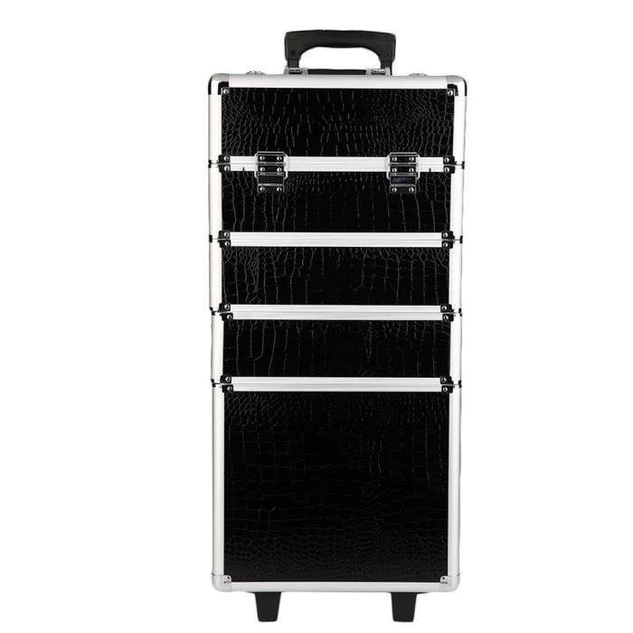 Malette Maquillage Professionnelle Noire - 4 Plateaux Extensibles | Rangement Cosméticos, Onglerie