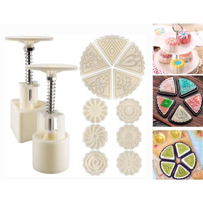 YAOGUI Moule à gâteau de lune en plastique Maamoul du Moyen-Orient pour décoration de gâteaux et bonbons