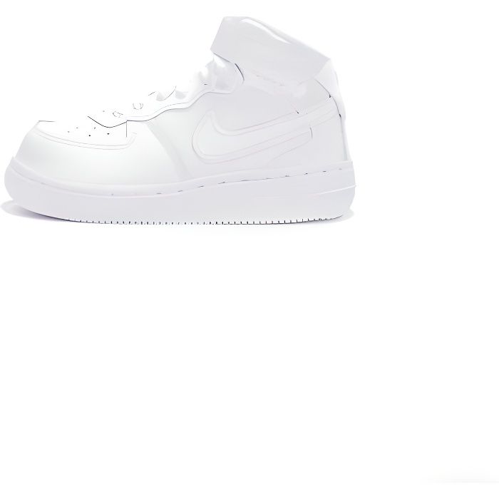 Basket Nike Air Force 1 Mid Blanc Blanc Blanc Cdiscount Chaussures