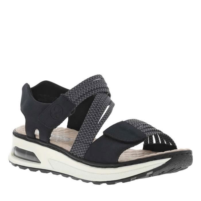 A Compense Sandales talon compensé bas Noir - Cdiscount Chaussures