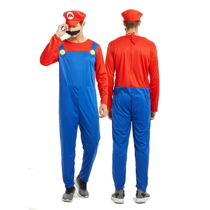 Déguisement Super Mario Luigi Bros pour Adulte Adolescent Homme - TSTR -  Polyester + Satin - Rouge/Bleu - Cdiscount Jeux - Jouets
