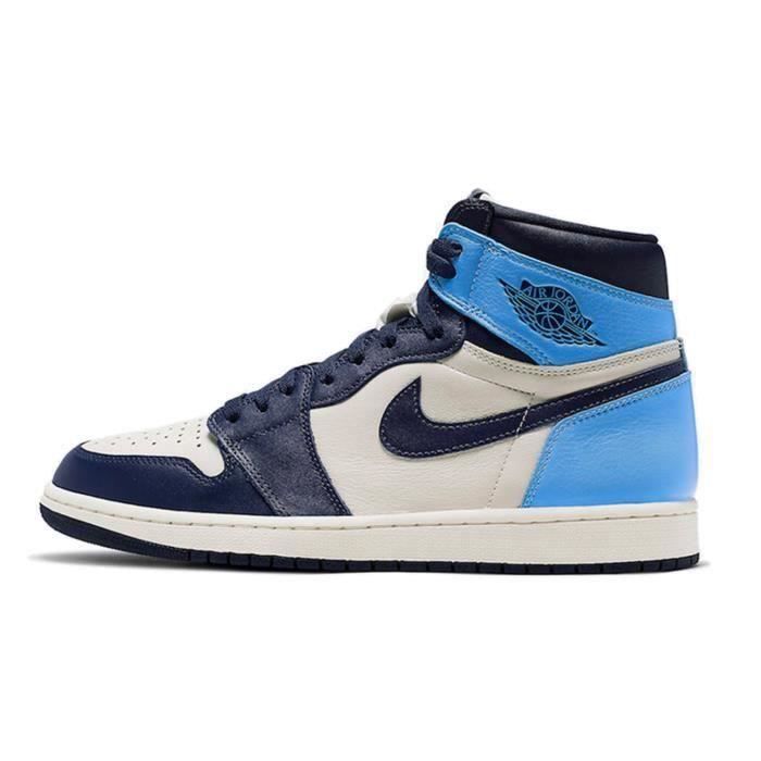 Jordan 1 bleu blanc on sale noir