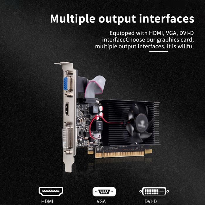 EXTERNAL GRAPHICS CARD GT610 1G carte graphique demi hauteur couteau carte petit chassis jeu d ordinateur graphiques discrets Cdiscount Informatique