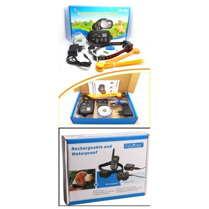 Comparer les prix de Collier de dressage électronique - MARQUE - 300 m de fil - Rechargeable - 100 niveaux - Utilisation extérieure