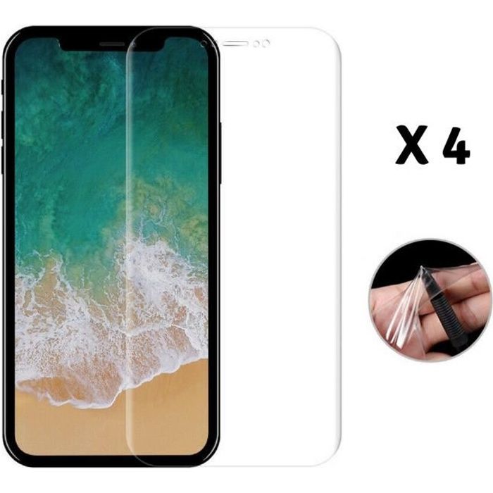 [Compatible iPhone XR / iPhone 11] Lot de 4 Films Protection Ecran en Plastique Resistant Anti Rayure Ultra Mince [Phonillico®]
