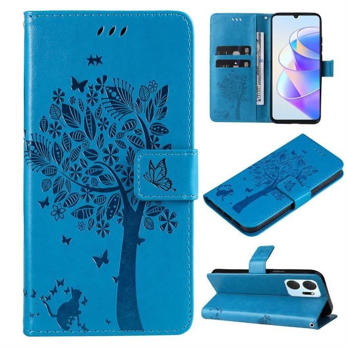Custodia MOJIA Per Huawei Honor X7a - Portafoglio In Pelle PU Con Supporto E 3 Slot Per Carte, Blu - 2