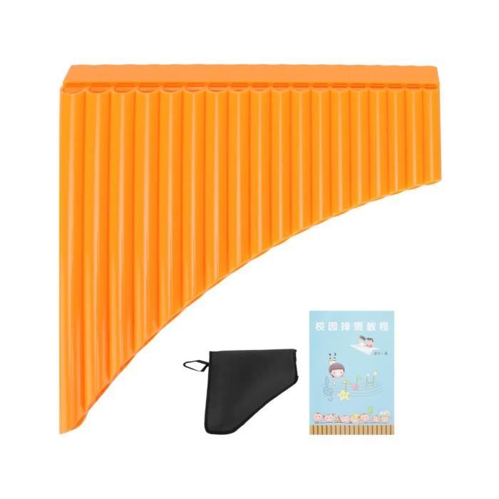 Flûte De Pan ABS 16 Tuyaux En C - Instrument Musique Avec Sac Transport Orange