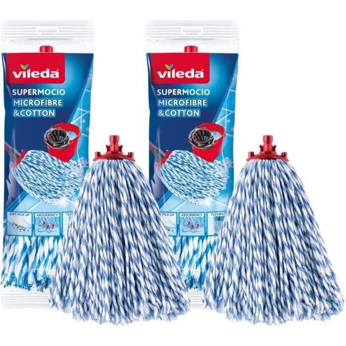 Lot De 6 Têtes De Serpillère Universelles En Plastique Et Coton 350 G