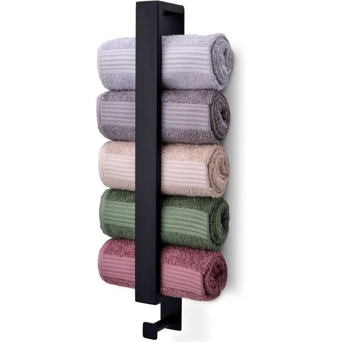 4smile accroche-serviette porte-serviette sans perçage set de 5 - Crochets  serviette salle de bain modernes - Crochet adhésif mural en acier inox :  : Bricolage