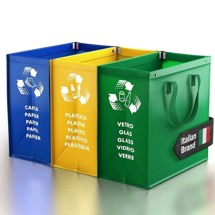 PS Sac tri selectif - Poubelle 3 bac pour le verre, le papier et le  plastique - Déchets et recyclage poubelle de tri des déchets89 - Cdiscount  Au quotidien