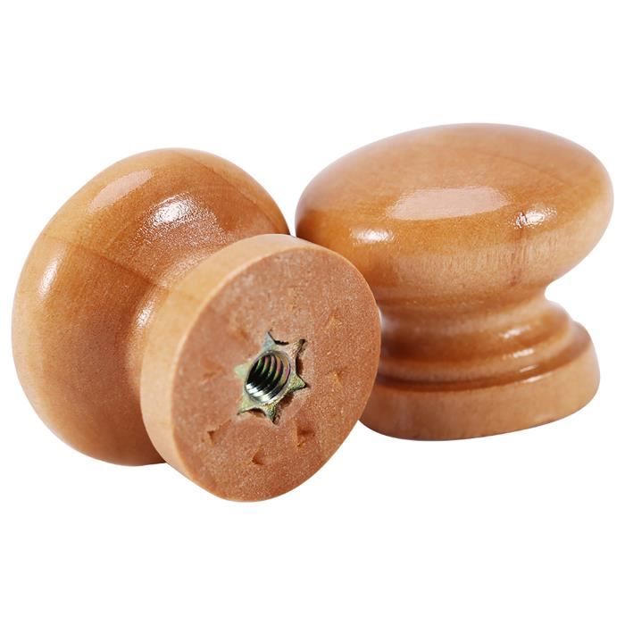 SURENHAP Poignée de tiroir Lot de 10 poignées de meubles en bois naturel pour armoires de cuisine tiroirs meuble coiffeuse