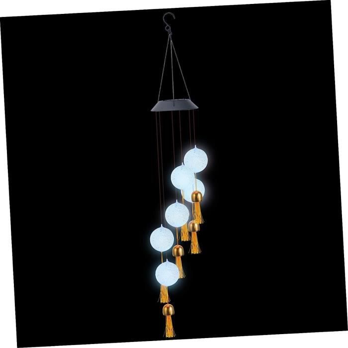 Carillon Solaire Avec Lumières LED - Lune Et étoiles, Couleurs Changeantes, étanche - Décoration Extérieure Pour Jardin Et Terrasse