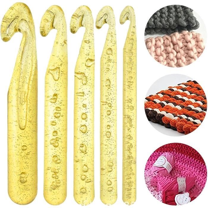 Kit Crochet Débutant 5 Tailles 6.5 à 10mm - Aiguilles, Marqueurs - Aluminium Ergonomique