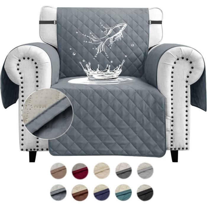 Ystyle Housse De Fauteuil Extensible, Housse Canapé 1 Place Avec Accoudoirs, Protection Canape Chien, Universelle Hiver Sofa Cover, Housse De Canape Antidérapante, Bleu