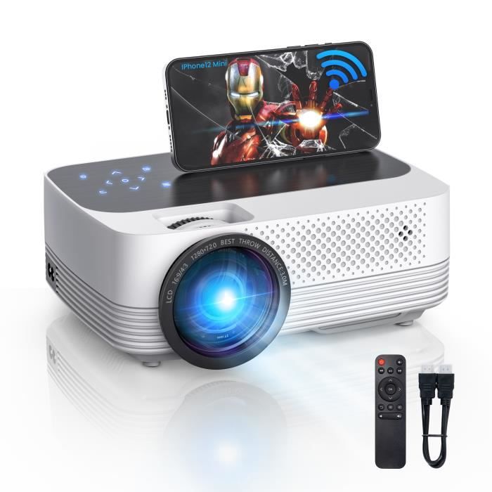 Nityam Vidéoprojecteur Bluetooth 2000 Lumens projecteur Portable Full HD 1080p Rétroprojecteur Home Cinéma
